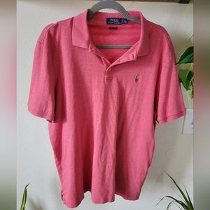 Polo Ralph Lauren Red Classic Fit Shortsleeve Polo Size L